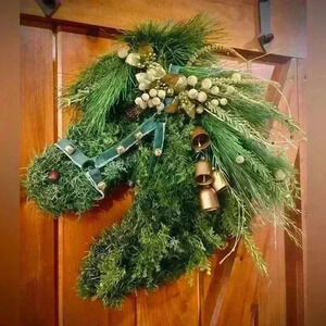 Horse shaped Christmas wreath